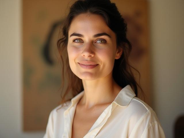 Ritratto di Sofia Rossi, artista specializzata in pittura astratta